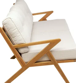 Sofa Ogrodowa 3-osobowa Siedzisko Kremowe 180 Cm Nogi Drewno Akacjowe*KARE Design Hot