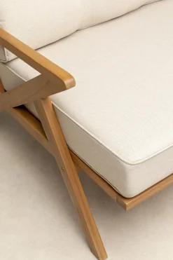 Sofa Ogrodowa 3-osobowa Siedzisko Kremowe 180 Cm Nogi Drewno Akacjowe*KARE Design Hot