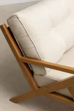 Sofa Ogrodowa 3-osobowa Siedzisko Kremowe 180 Cm Nogi Drewno Akacjowe*KARE Design Hot
