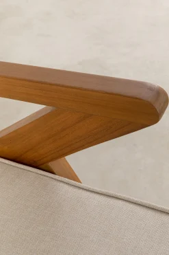Sofa Ogrodowa 3-osobowa Siedzisko Kremowe 180 Cm Nogi Drewno Akacjowe*KARE Design Hot