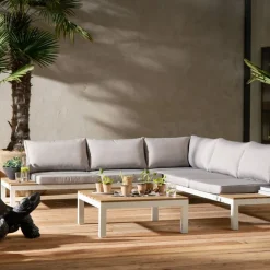 Sofa Ogrodowa Ze Stolikiem Holiday White 242x242 Cm*KARE Design Sale