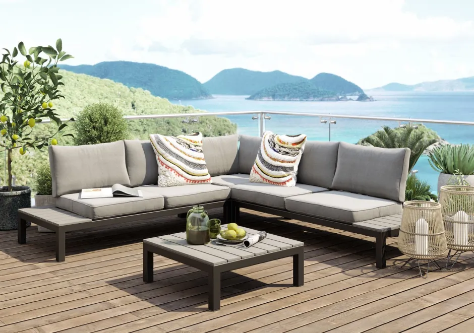 Sofa Ogrodowa Ze Stolikiem Holiday Black 242x242 Cm*KARE Design Outlet