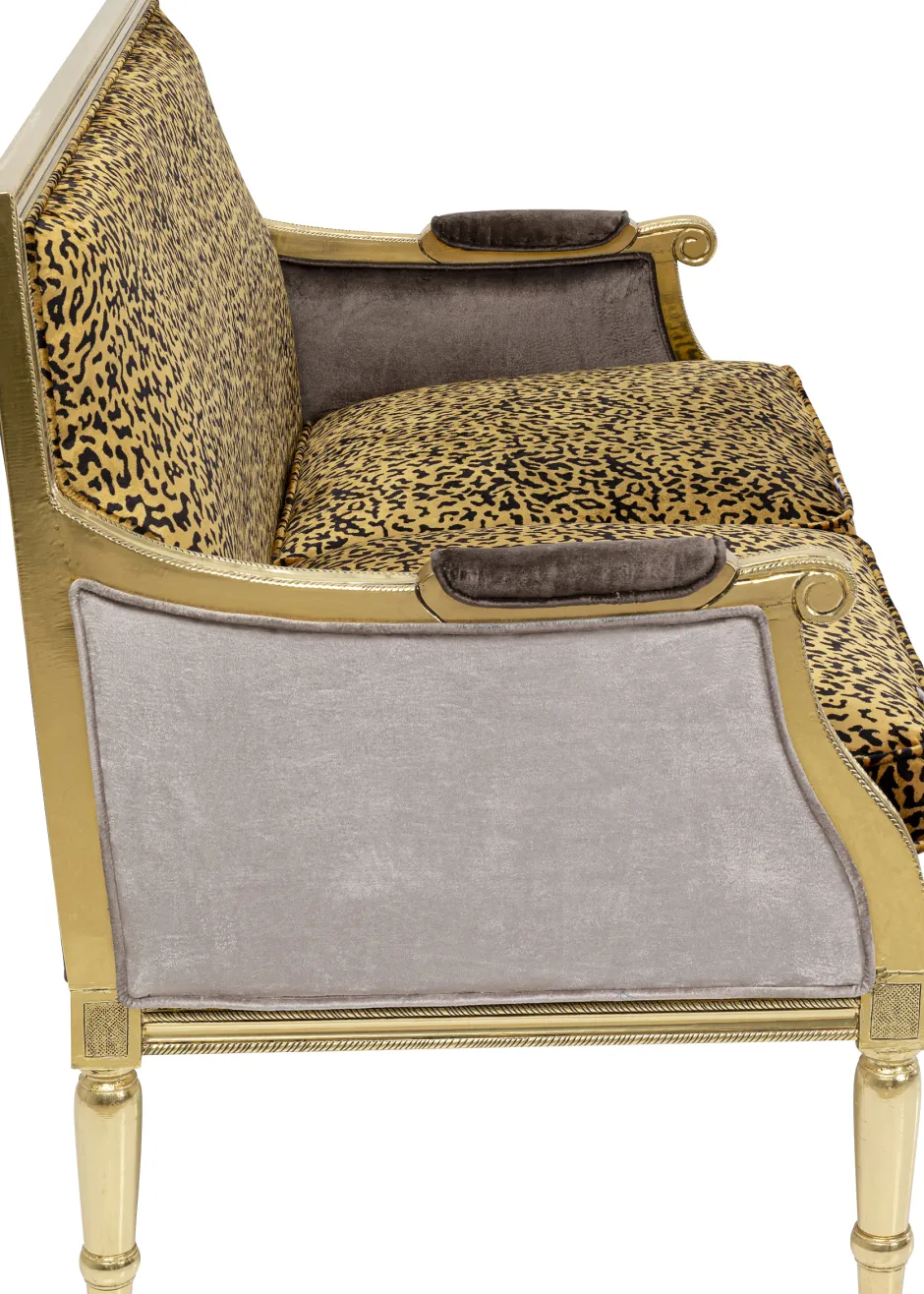 Sofa 2-os. Glamour Do Salonu Panterka Rama Złota 135 Cm*KARE Design Best