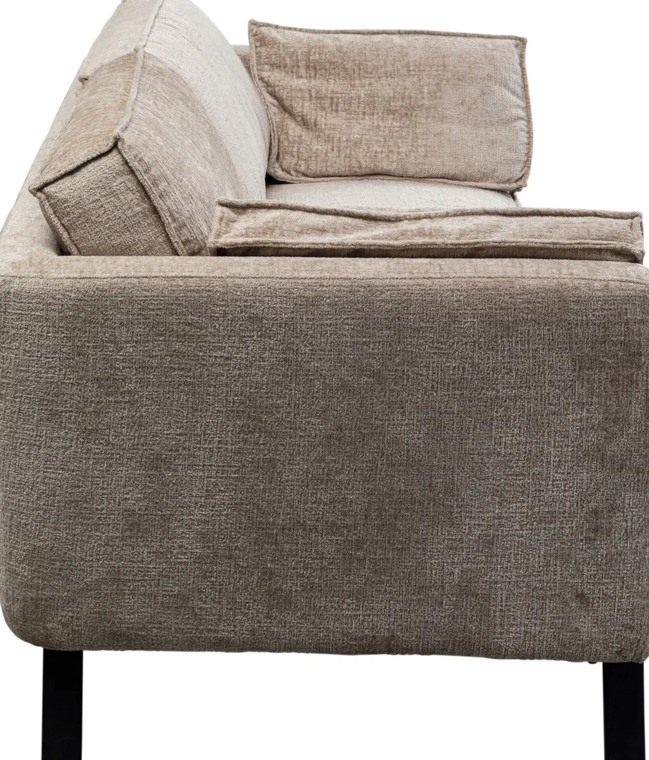 Sofa 2-osobowa Beżowa Tkanina Szenilowa Nogi Czarne 178 Cm*KARE Design Hot