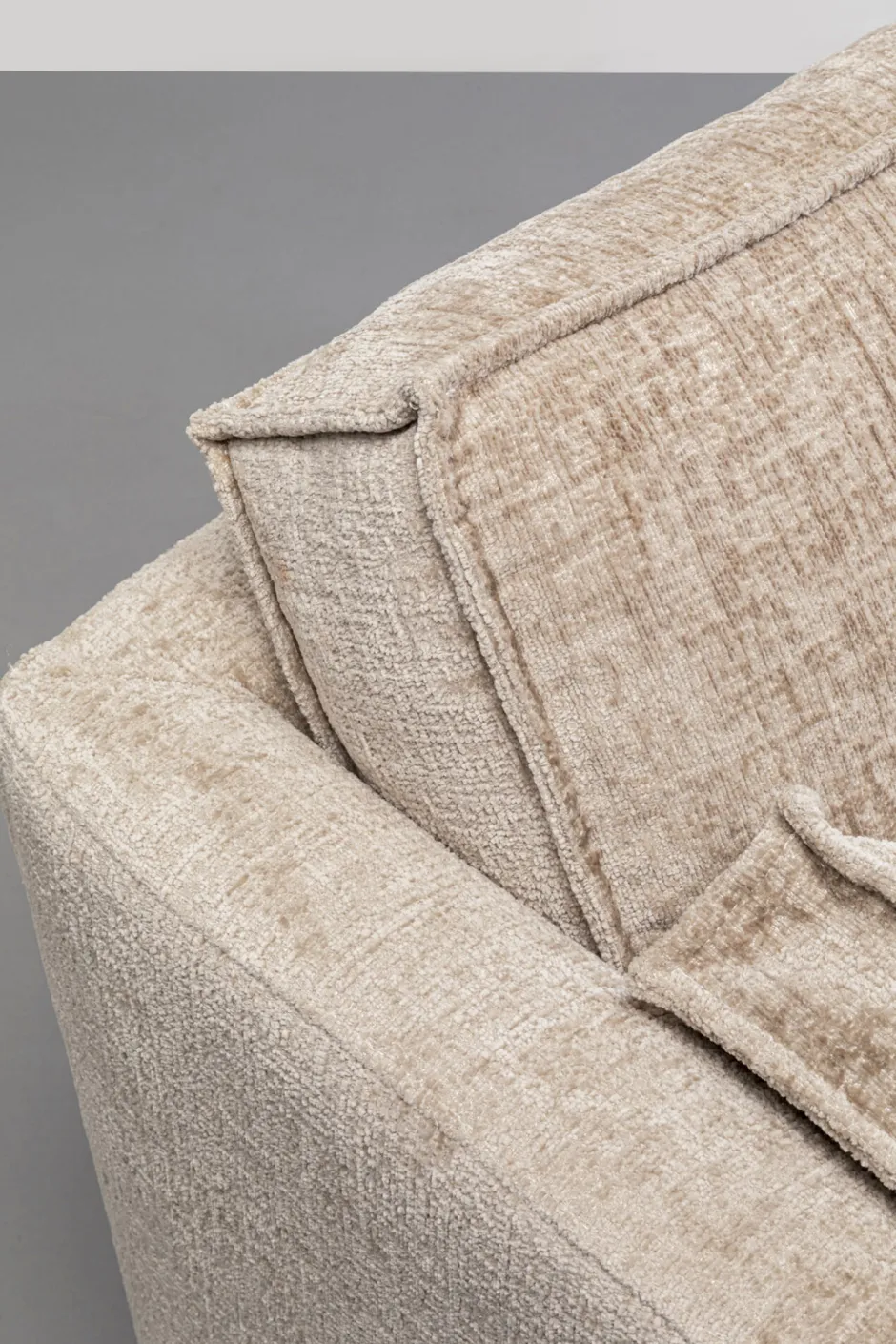 Sofa 2-osobowa Beżowa Tkanina Szenilowa Nogi Czarne 178 Cm*KARE Design Hot
