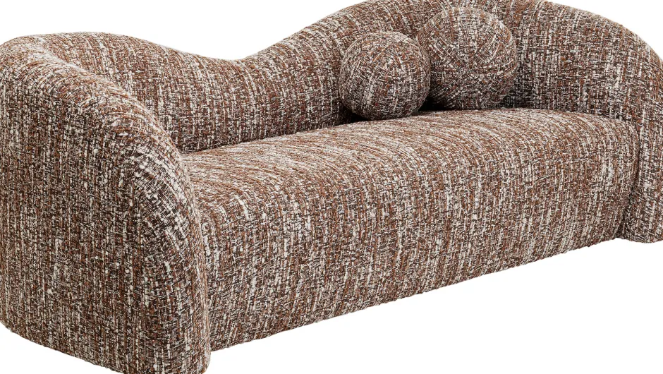 Sofa 2-osobowa Brązowa Zaokrąglony Kształ 201 Cm*KARE Design Clearance