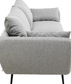 Sofa 3-osobowa 219 Cm Tapicerowana Szara Nogi Czarne*KARE Design Sale