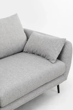Sofa 3-osobowa 219 Cm Tapicerowana Szara Nogi Czarne*KARE Design Sale