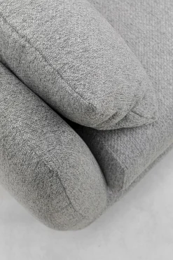 Sofa 3-osobowa 219 Cm Tapicerowana Szara Nogi Czarne*KARE Design Sale