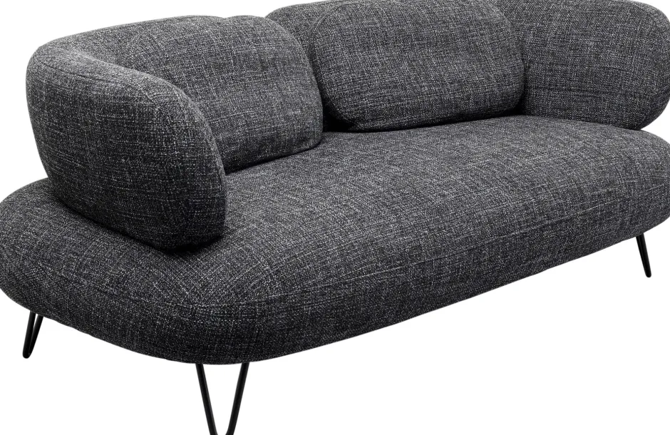 Sofa 2-osobowa Czarna Tkanina Melanżowa 182 Cm*KARE Design New