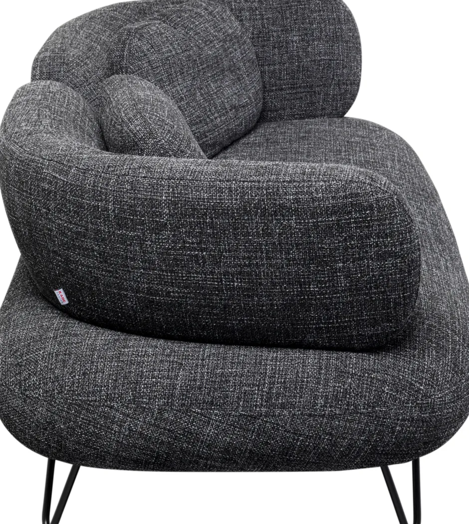 Sofa 2-osobowa Czarna Tkanina Melanżowa 182 Cm*KARE Design New