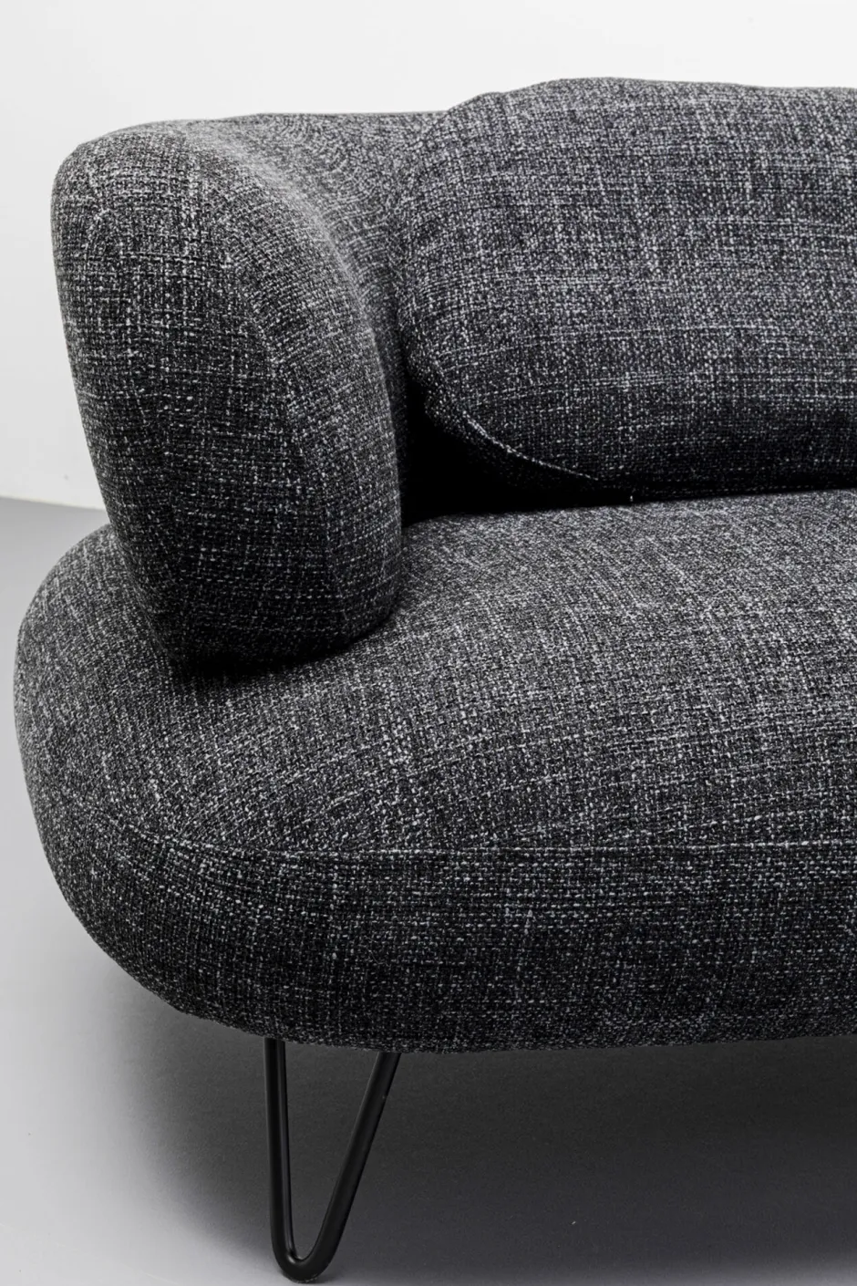Sofa 2-osobowa Czarna Tkanina Melanżowa 182 Cm*KARE Design New