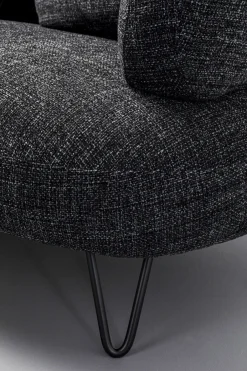 Sofa 2-osobowa Czarna Tkanina Melanżowa 182 Cm*KARE Design New