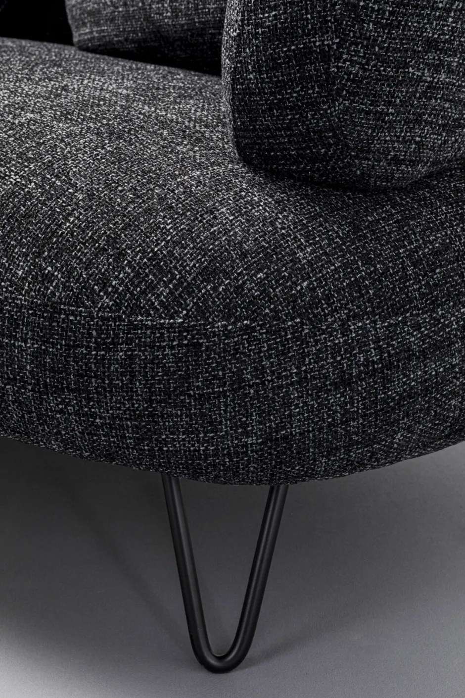 Sofa 2-osobowa Czarna Tkanina Melanżowa 182 Cm*KARE Design New