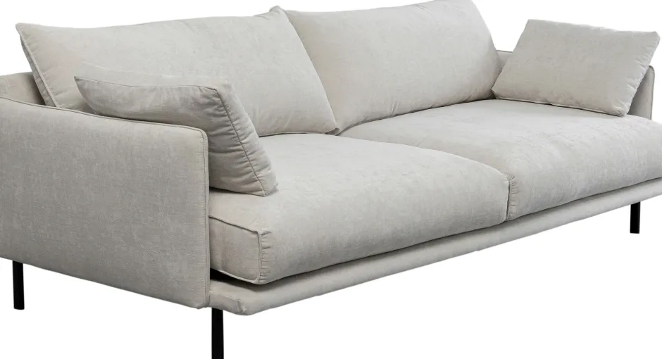 Sofa 3-osobowa Do Salonu Kremowa Z Czarnymi Stalowymi Nogami 245 Cm*KARE Design
