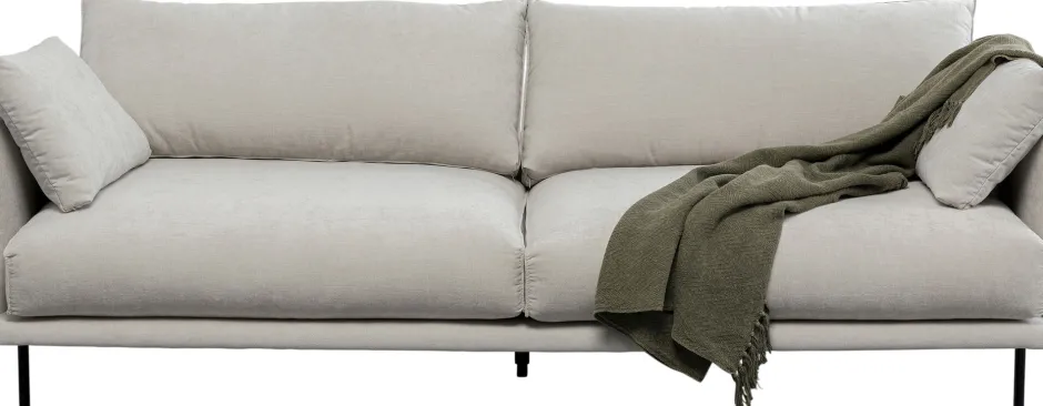 Sofa 3-osobowa Do Salonu Kremowa Z Czarnymi Stalowymi Nogami 245 Cm*KARE Design