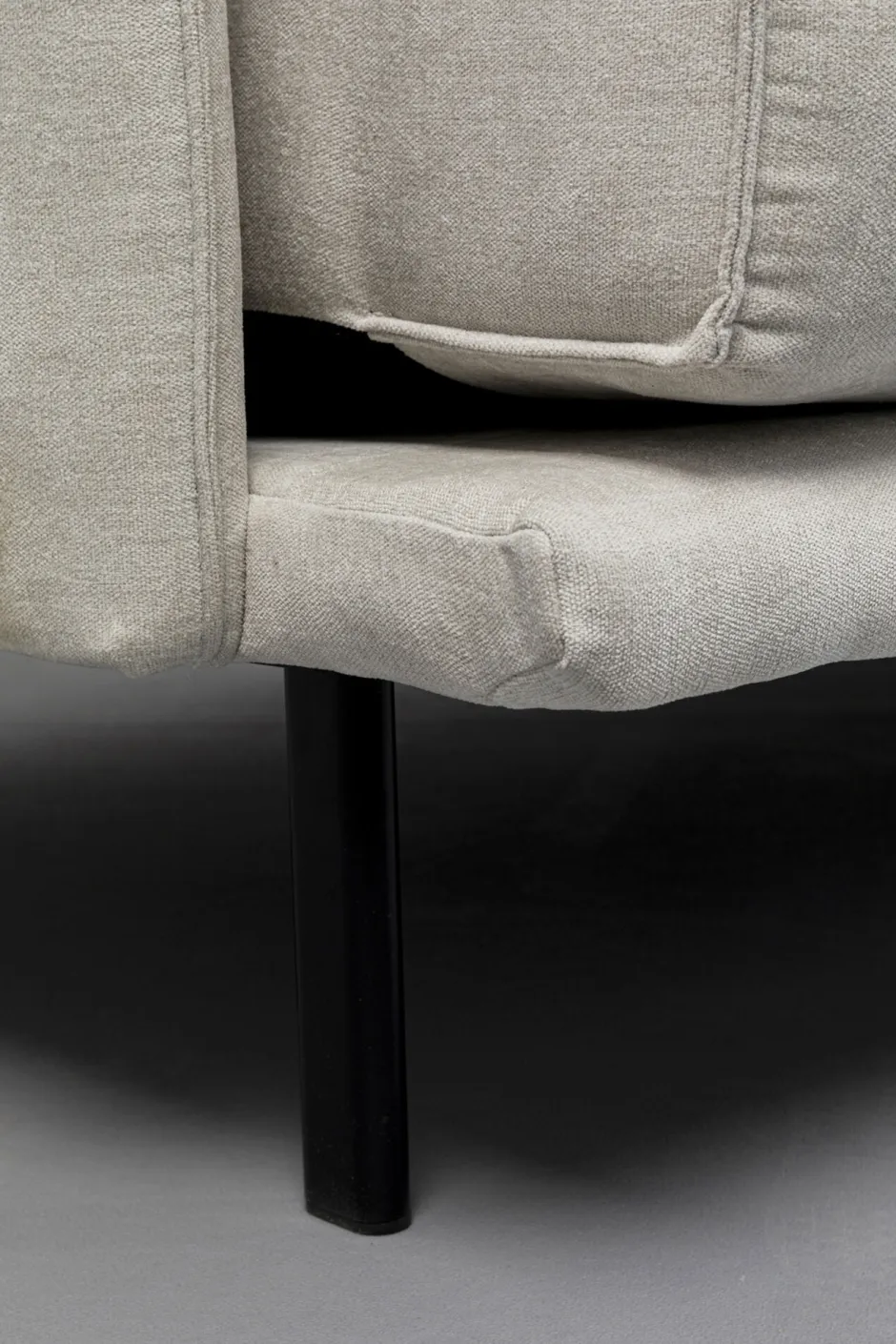 Sofa 3-osobowa Do Salonu Kremowa Z Czarnymi Stalowymi Nogami 245 Cm*KARE Design