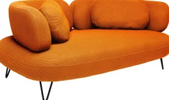 Sofa 2-osobowa Nowoczesna Tapicerka Pomarańczowa Nogi Czarne 182 Cm*KARE Design Clearance