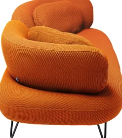 Sofa 2-osobowa Nowoczesna Tapicerka Pomarańczowa Nogi Czarne 182 Cm*KARE Design Clearance