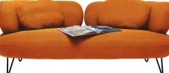 Sofa 2-osobowa Nowoczesna Tapicerka Pomarańczowa Nogi Czarne 182 Cm*KARE Design Clearance