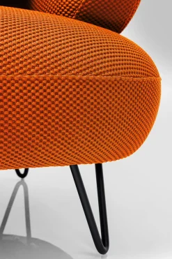 Sofa 2-osobowa Nowoczesna Tapicerka Pomarańczowa Nogi Czarne 182 Cm*KARE Design Clearance