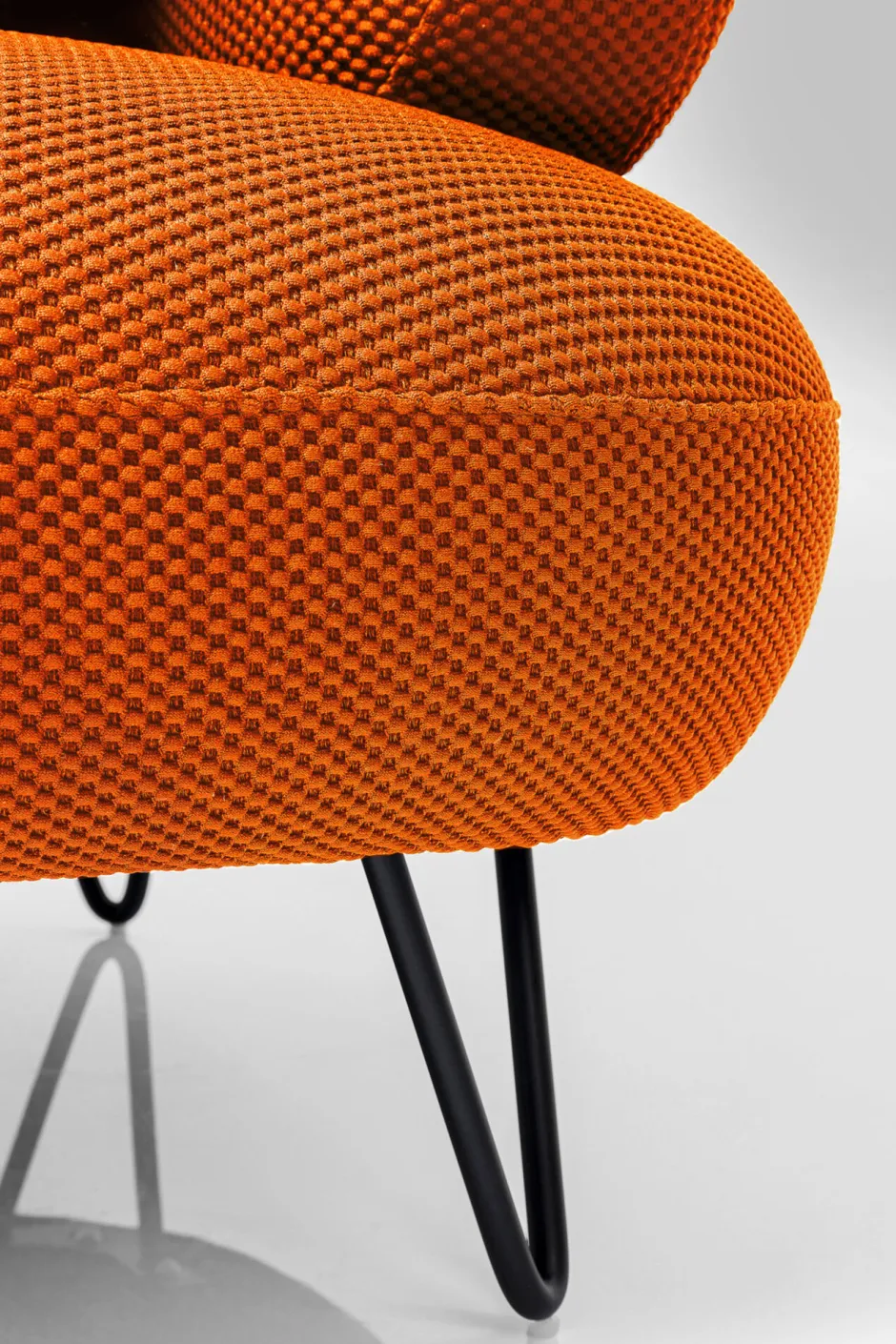 Sofa 2-osobowa Nowoczesna Tapicerka Pomarańczowa Nogi Czarne 182 Cm*KARE Design Clearance