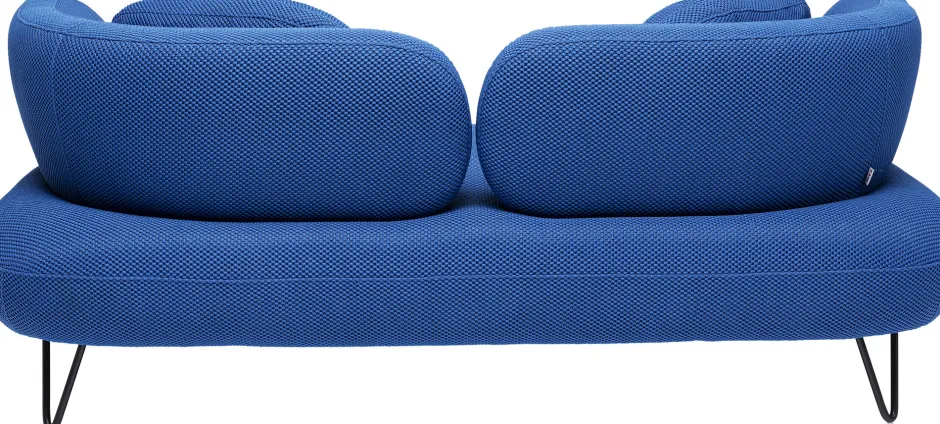 Sofa 2-osobowa Nowoczesna Tapicerka Niebieska Nogi Czarne 182 Cm*KARE Design New