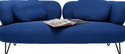 Sofa 2-osobowa Nowoczesna Tapicerka Niebieska Nogi Czarne 182 Cm*KARE Design New