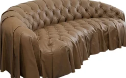 Sofa 3-osobowa Pikowana Brązowa Skóra Semianilinowa 226 Cm*KARE Design Sale
