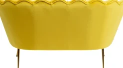 Sofa 2-osobowa Welurowa żółta 132 Cm Nogi Złote*KARE Design Best