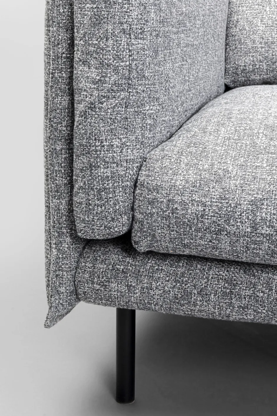 Sofa 3-osobowa W Kolorze Szarym Nogi Stalowe Czarne 230 Cm*KARE Design Hot