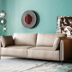 Sofa 3-os. Skórzana Szara Nogi Czarne 233 Cm*KARE Design Hot