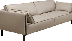 Sofa 3-os. Skórzana Szara Nogi Czarne 233 Cm*KARE Design Hot