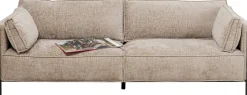 Sofa 3-os. Tapicerowana W Kolorze Szarym Nogi Stal Czarne 233 Cm*KARE Design Online
