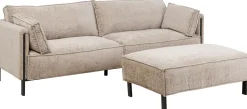 Sofa 3-os. Tapicerowana W Kolorze Szarym Nogi Stal Czarne 233 Cm*KARE Design Online