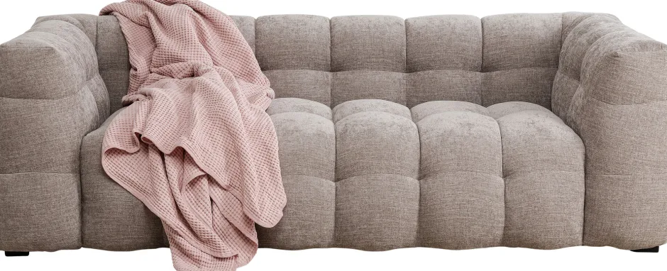 Sofa Pikowana 3-osobowa Jasnobrązowa 240 Cm*KARE Design
