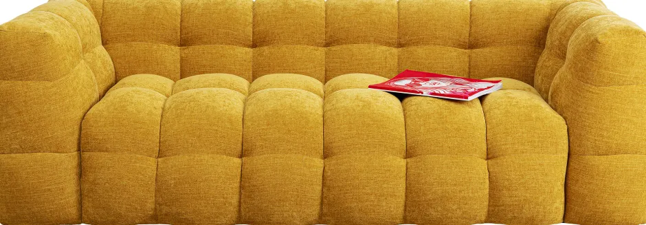 Sofa Pikowana 3-osobowa żółta 240 Cm*KARE Design Clearance