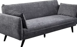 Sofa Rozkładana Do Salonu Szara Nogi Czarne Drewniane 216 Cm*KARE Design Online