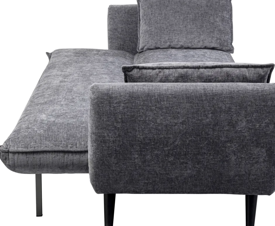 Sofa Rozkładana Do Salonu Szara Nogi Czarne Drewniane 216 Cm*KARE Design Online