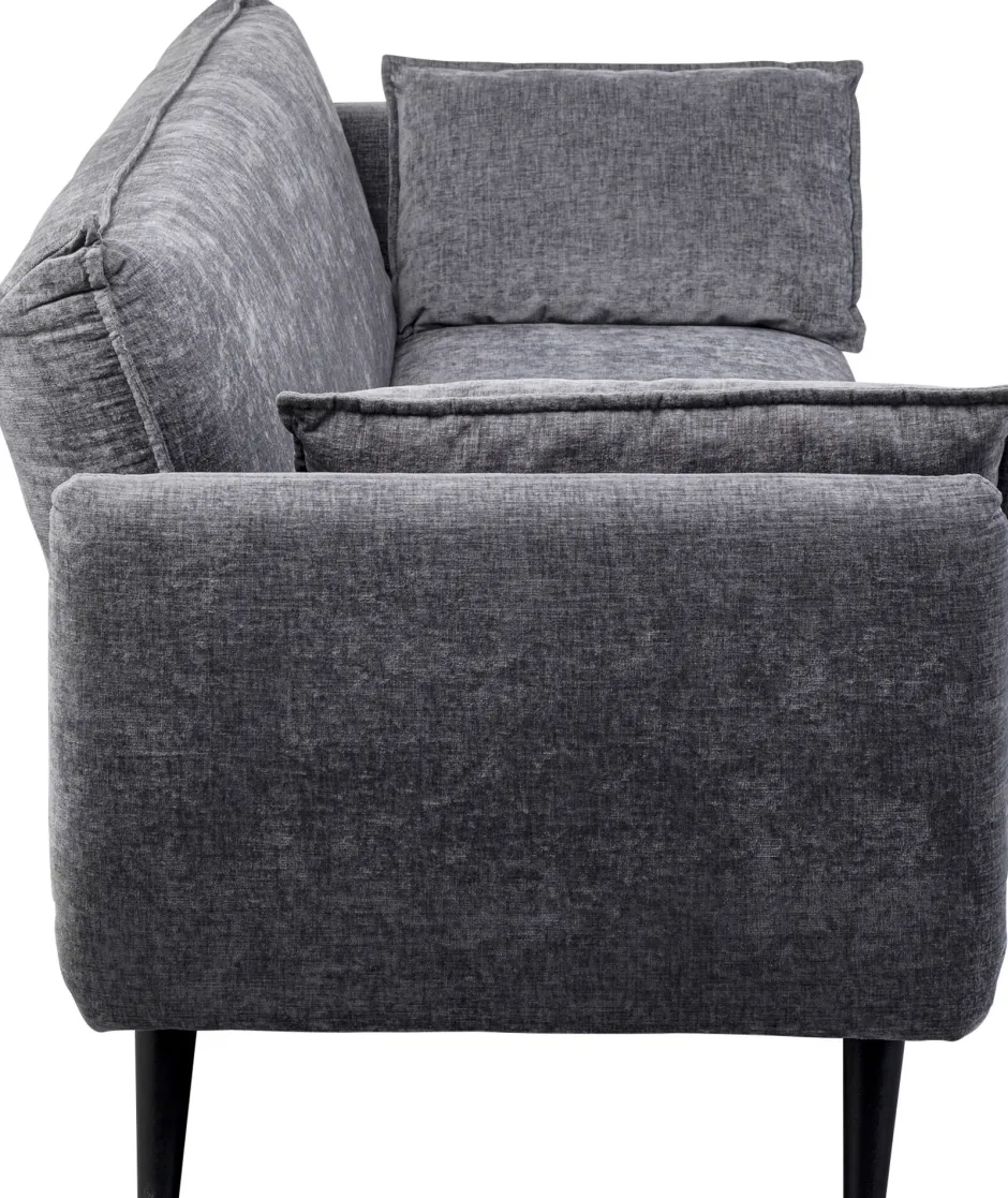 Sofa Rozkładana Do Salonu Szara Nogi Czarne Drewniane 216 Cm*KARE Design Online