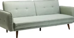 Sofa Rozkładana Z Podłokietnikami 222x86 Cm Jasnozielona Na Brązowych Nóżkach*KARE Design New
