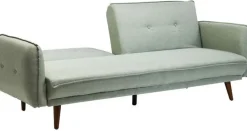 Sofa Rozkładana Z Podłokietnikami 222x86 Cm Jasnozielona Na Brązowych Nóżkach*KARE Design New