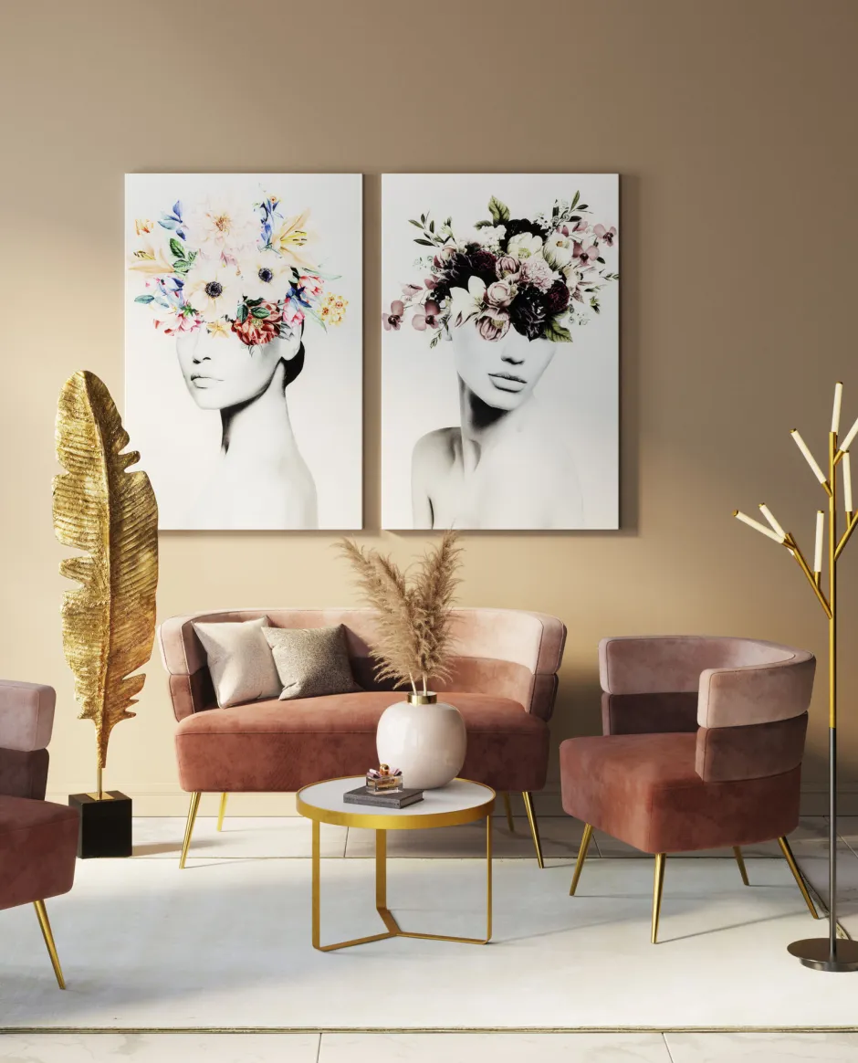 Sofa Sandwich 125 Cm Jasnoróżowa*KARE Design Clearance