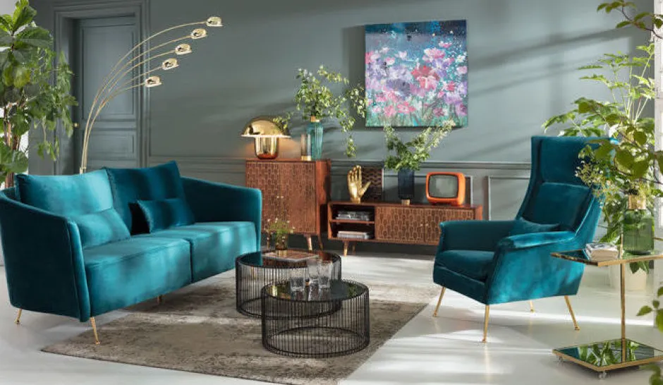 Sofa Vegas Forever 232x90 Cm Turkusowa*KARE Design Sale