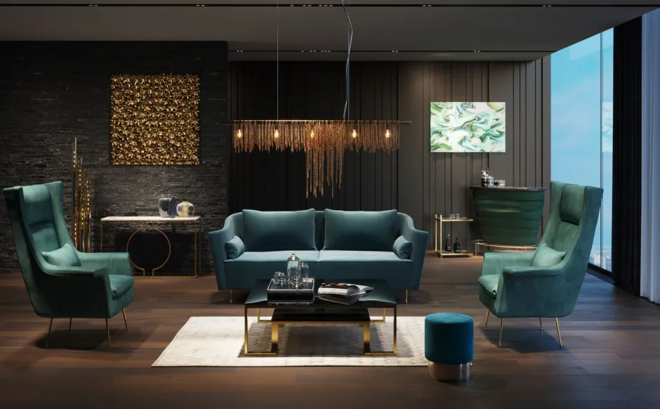 Sofa Vegas Forever 232x90 Cm Turkusowa*KARE Design Sale