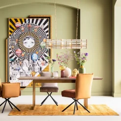 Stół Cesaro 200x100 Cm Naturalny - Nogi Złote*KARE Design Best