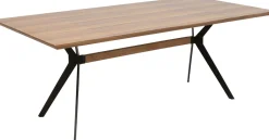 Stół Do Jadalni Blat Fornirowany Orzech Nogi Czarne Stalowe 200x90 Cm*KARE Design Hot