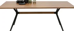 Stół Do Jadalni Blat Fornirowany Orzech Nogi Czarne Stalowe 200x90 Cm*KARE Design Hot