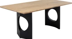 Stół Do Jadalni Blat Z Drewna Akacjowego Nogi Czarna Stal 180x90 Cm*KARE Design Hot