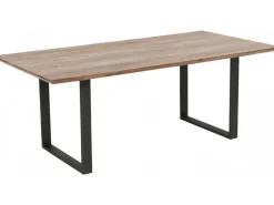 Stół Industrialny Do Jadani Z Drewnianym Blatem I Metalowymi Szarymi Nogami 200x100 Cm*KARE Design Best